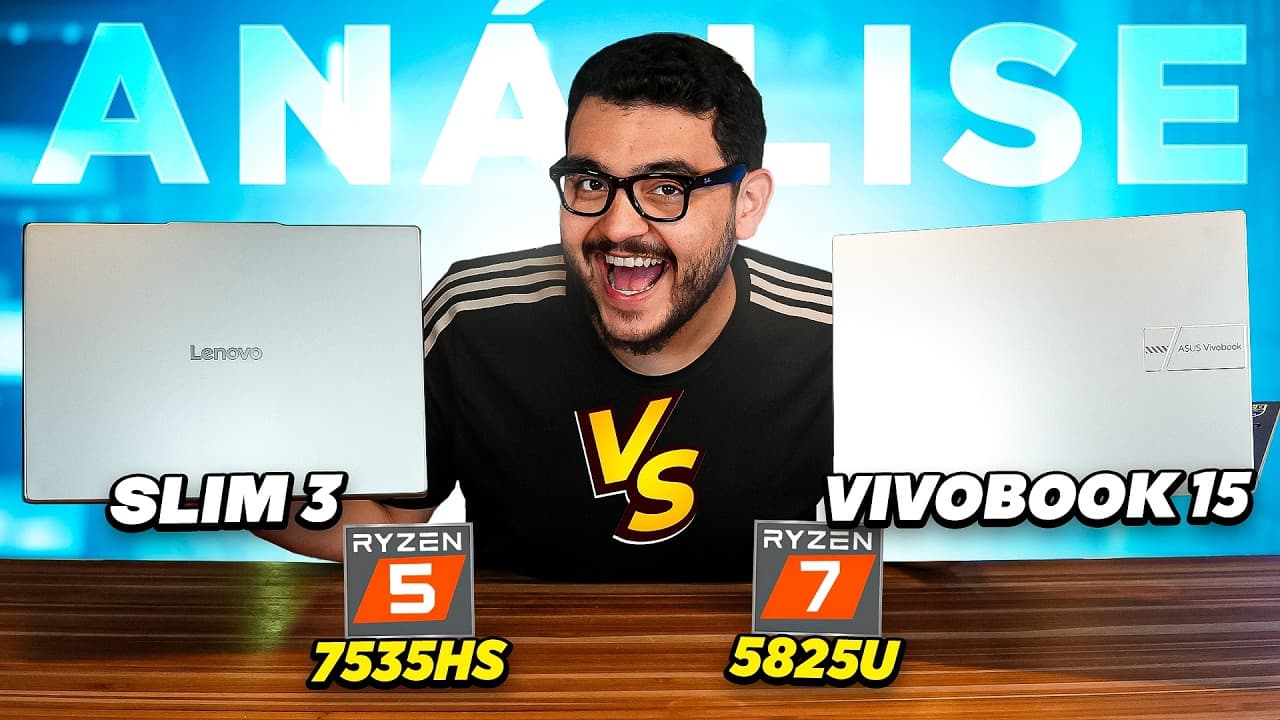 Qual o Melhor CUSTO BENEFÍCIO? ASUS Vivobook 15 Ryzen 7 vs Lenovo Slim 3 Ryzen 5
